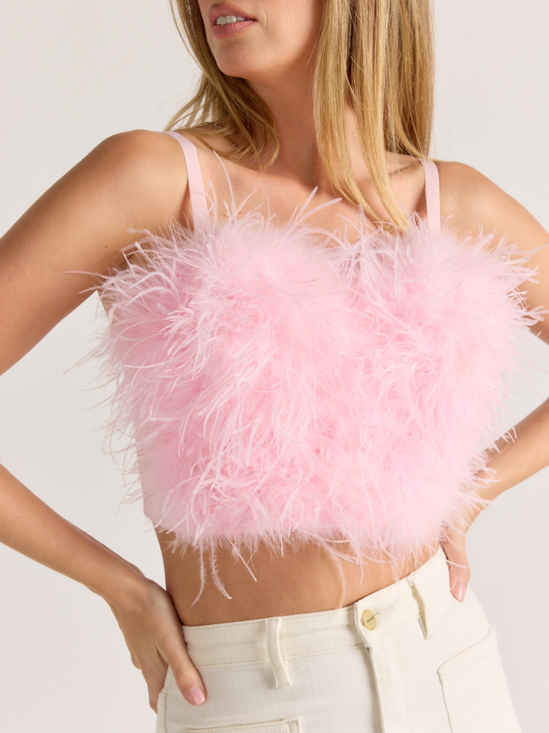 DVBF1070 -STEPHANIE Bustier Top with Ostrich Feather